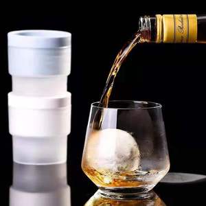 Bandeja de cubitos de hielo de silicona reutilizable de 6cm <span class=keywords><strong>Besafe</strong></span>, molde para Hacer bolas de hielo redondas circulares esféricas grandes para whisky, herramientas para hacer helados - Product Image 2