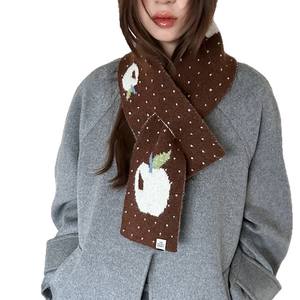 レッドアップル クロスオーバースカーフ 女性用 和風 秋冬新作 多用途 暖かい スタイリッシュ ニット ウール ネックウォーマー - Product Image 5