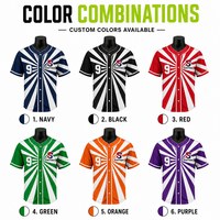 Jersey Baseball Custom Grosir Motif Starburst Cepat Kering Bahan Polyester Bernapas Kancing Depan Seragam Tim Sublimasi