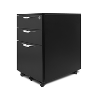 Armoire de classement mobile en acier à 3 tiroirs, design moderne et grande capacité, gain de place, pour usage bureautique, achat en gros