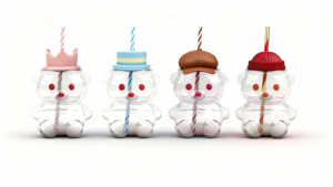 Ly uống nước hình gấu phát sáng LED năm 2025, chất liệu nhựa, thân thiện với môi trường, dung tích 300ml-400ml, có thể dùng máy rửa chén - Product Image 1