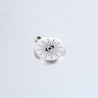 Pendentif œil de diable circulaire creux en acier inoxydable, accessoire de pendentif DIY pour bracelet, collier, composants de bijoux