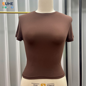 เสื้อยืดผู้หญิง SUHE ทรงพอดีตัว เนื้อผ้านุ่มดุจเนย เป็นมิตรต่อสิ่งแวดล้อม ยืดได้ 4 ทิศทาง น้ำหนักเบา ระบายอากาศได้ดี แห้งเร็ว ไม่เป็นขุย ผลิตจากผ้าไหม/ผ้าฝ้าย - Product Image 4