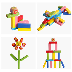 Jeu de Tour à Empiler 3-en-1 : Dés et Cartes Animaux – Jeu de Dominos en Bois pour Enfants - Product Image 3