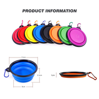 Bol pliable en Silicone pour voyage, contenant pour nourriture et eau des animaux de compagnie pour la randonnée en plein air, cm