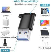 Convertidor de adaptador de cable de cargador SYONG tipo C a USB a hembra a macho, compatible con carga y transferencia de datos para ordenador portátil, teléfono móvil, PC
