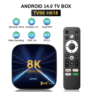 TV98 H618 Android 14.0 TV Box Allwinner H618 8K Ultra HD Set Top Box WiFi Dual BT 5.0 2/4GB 16/32/64GB Reproductor Multimedia Inteligente - Product Image 1
