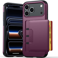 Casing Dompet Kartu Dua-dalam-Satu dengan Tepi Lunak dan Bagian Belakang Keras Akrilik Desain Minimalis untuk Iphone 18 Pro Max