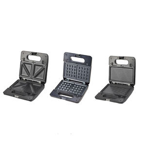 Pembuat Sandwich Grill Sarapan Pemanggang Roti Mesin Waffle Stainless Steel untuk 2 3 7 in 1 Bakelite Elektrik yang Dapat Dilepas 750 220 - Product Image 6