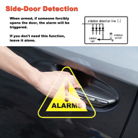 CARQSENG Alarme de voiture à entrée sans clé unidirectionnelle avec démarrage/arrêt à distance du moteur, contrôle d'allumage, clé LCD intelligente et contrôle via application Bluetooth