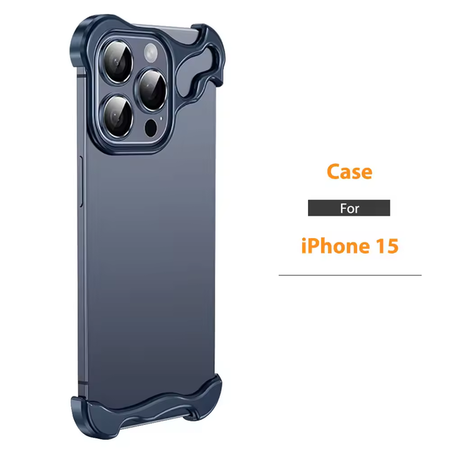 Simple Zinc Alloy Metal Corner Pads Simple and Anti-fall Mobile Phone Metal Case for iPhone 15 Pro Max