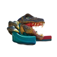 Toboggan géant gonflable à double courbe toboggan gonflable à dinosaure aire de jeux pour enfants ou adultes