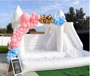 Tobogán de agua inflable para fiesta de boda, <span class=keywords><strong>casa</strong></span> de rebote blanca <span class=keywords><strong>con</strong></span> <span class=keywords><strong>PISCINA</strong></span> DE BOLAS, Material de Pvc, 0,55mm - Product Image 5