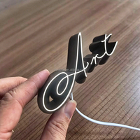 Mini-lettres lumineuses en acrylique 3D stéréoscopiques, personnalisables pour studio privé, petit magasin, logo, enseigne stéréoscopique