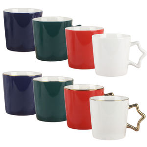 Logo kustom hadiah besar Diy lucu baru cangkir keramik besar cangkir kopi cangkir teh dengan pegangan bintang - Product Image 1