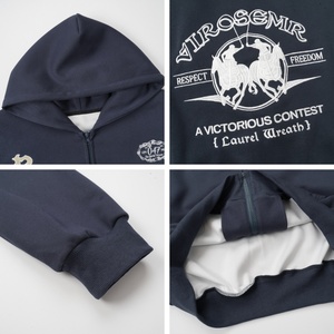 Sudadera con Capucha Extra Grande de Estilo Urbano, Lavada, Desgastada, con Logotipo Bordado Personalizado, 100% Algodón Ecológico - Product Image 4