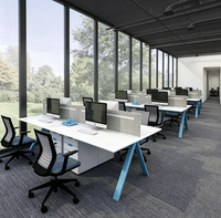 Meubles de bureau commerciaux, poste de travail modulaire, bureau pour 4, 6 ou 8 personnes, bureau cloisonné pour le personnel, table de poste de travail avec cloison