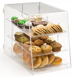 Akrilik büfe gıda ekran standı donut kek standı pop ekran