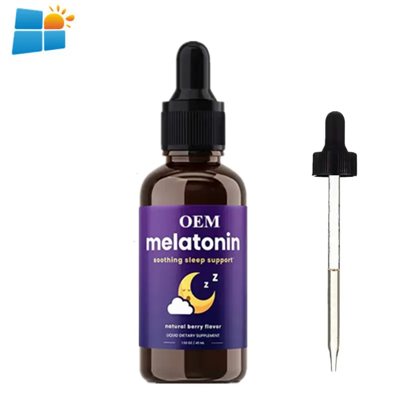 Gotas de melatonina OEM/ODM/OBM, líquido de ayuda para dormir, absorción más rápida para permanecer dormido, gotas para dormir de melatonina 100% para adultos y niños