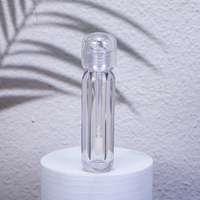 Tube vide pour brillant à lèvres/rouge à lèvres en plastique transparent moulé par injection, en forme de capsule elliptique, avec couvercle argenté, Shangzhi Spot