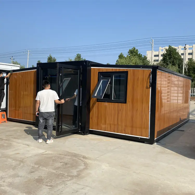 Casas prefabricadas de lujo, contenedor expandible, 3 dormitorios, 40 pies, 20 pies, envío en China