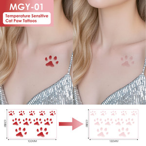 Adesivi per il Corpo a Forma di Zampa di <span class=keywords><strong>Gatto</strong></span> Realistici, Termosensibili e Impermeabili, Personalizzabili all'Ingrosso, per Regali Promozionali, 3 Varianti Disponibili - Product Image 2
