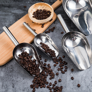 Vente flash : équipement d'alimentation pour animaux de compagnie, pelle à nourriture en acier inoxydable, pelle à fond incurvé, <span class=keywords><strong>spatule</strong></span> d'alimentation pour animaux - Product Image 2