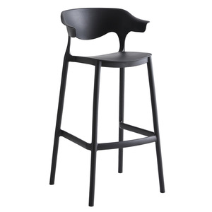 <span class=keywords><strong>Chaise</strong></span> de cuisine haute en plastique PP, tabouret de bar <span class=keywords><strong>noir</strong></span> et blanc, <span class=keywords><strong>chaise</strong></span> PP pour îlot de cuisine, bar à domicile - Product Image 1