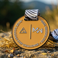 Médailles sportives en alliage de zinc moulé sous pression, médaille de marathon, logo en métal émaillé 3D, médailles personnalisées avec ruban