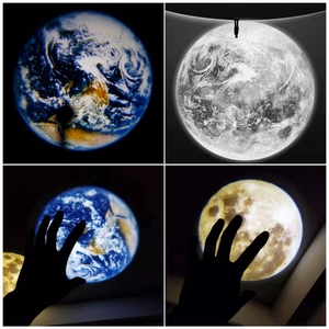 Moon 2 in 1 360 staffa girevole lampada lunare proiezione terra lampada USB lampada da proiezione da tavolo pianeta terra <span class=keywords><strong>con</strong></span> supporto - Product Image 2