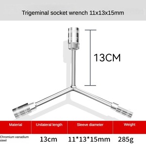 Chất Lượng Cao Carbon Thép Ba Ngã Ba Ổ Cắm Cờ Lê Có Thể Điều Chỉnh Metric Xe Công Cụ Sửa Chữa Chrome Tùy Chỉnh Công Nghiệp Sử Dụng OEM - Product Image 5