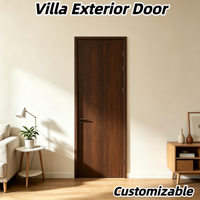Porte en composite bois-aluminium sur mesure, résistante au soleil, avec remplissage en bois massif pour projet extérieur de villa de montagne