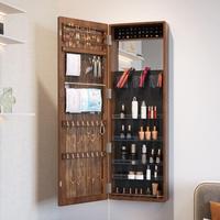 Miroir mural pleine longueur avec éclairage LED moderne, enceinte Bluetooth, armoire de rangement à bijoux multifonction en métal pour chambre à coucher
