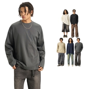 قمصان رجالية فضفاضة بأكمام طويلة من القطن الخالص 100٪ ثقيل الوزن بتصميم عصري وجودة عالية للبيع بالجملة - Product Image 6