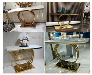 بسعر الجملة طقم كونسول ومرآة من الفولاذ المقاوم للصدأ ، تصميم قابل للتمديد صانعة - Product Image 6