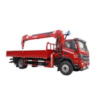 Grue montée sur camion Xin Feigong de 8 tonnes avec 4/5 bras droits et rotation complète à 360 degrés pour levage et transport à double usage