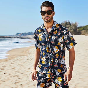 Chemise de plage tendance personnalisée pour homme, tricotée unie, à manches courtes, décontractée, respirante, écologique, coupe ample, brodée, séchage rapide - Product Image 3