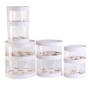 10*10*6 8" Pet Mousse Pastry Christmas Packaging Little Gift Bento Paper Cake Boxes With Cupcake Box