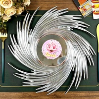 Assiette de Présentation Luxe Européenne Effet Tournoyant Or et Argent Électroplaqué en Plastique – Plateau Décoratif pour Fêtes