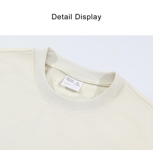 Camiseta Negra Extra Grande para Hombre, 400 GSM, 100% Algodón, Tejido Grueso, Casual, Lisa, Anti-Pilling, Personalizable con Logotipo al por Mayor - Product Image 3