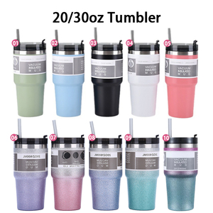 Wholesale New Design 20 oz 30 oz Double Wall Stainless Steel Vacuum Insulated <b>Coffee</b> Tumbler Cups With Straw in Bulk - Product Image 5