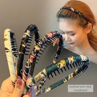 Ensemble complet d'accessoires capillaires floraux coréens pour femmes : bandeaux en tissu à dents, bandeaux tendance pour femme