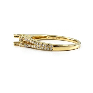 Fabricant de Hong Kong – Bijoux fins de qualité supérieure en or jaune massif 18 carats, semi-monture classique en diamant véritable pour mariage, fiançailles et soirées - Product Image 2