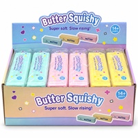 Jouet en gros en forme de beurre croustillant et moelleux, jouet anti-stress réaliste en forme d'aliment, jouet sensoriel ASMR à presser, jouet de bureau pour enfants, cadeau