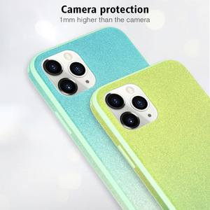 Venta caliente de lujo de moda Bling Glitter glass 3 en 1 caja del teléfono del color del gradiente para iPhone11 - Product Image 6