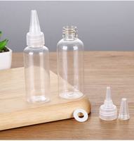 Spot 50ml 100ml 150ml 200ml 250ml 500ml Transparent PET Plastique Bouche Pointue Bouchon Bec Squeeze Cheveux Bouteille D'huile