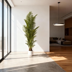 Décoration d'intérieur presque naturelle, petits palmiers artificiels en plastique en pot, bananiers, herbe verte d'intérieur, fleurs, bonsaï pour anniversaire, maison - Product Image 3