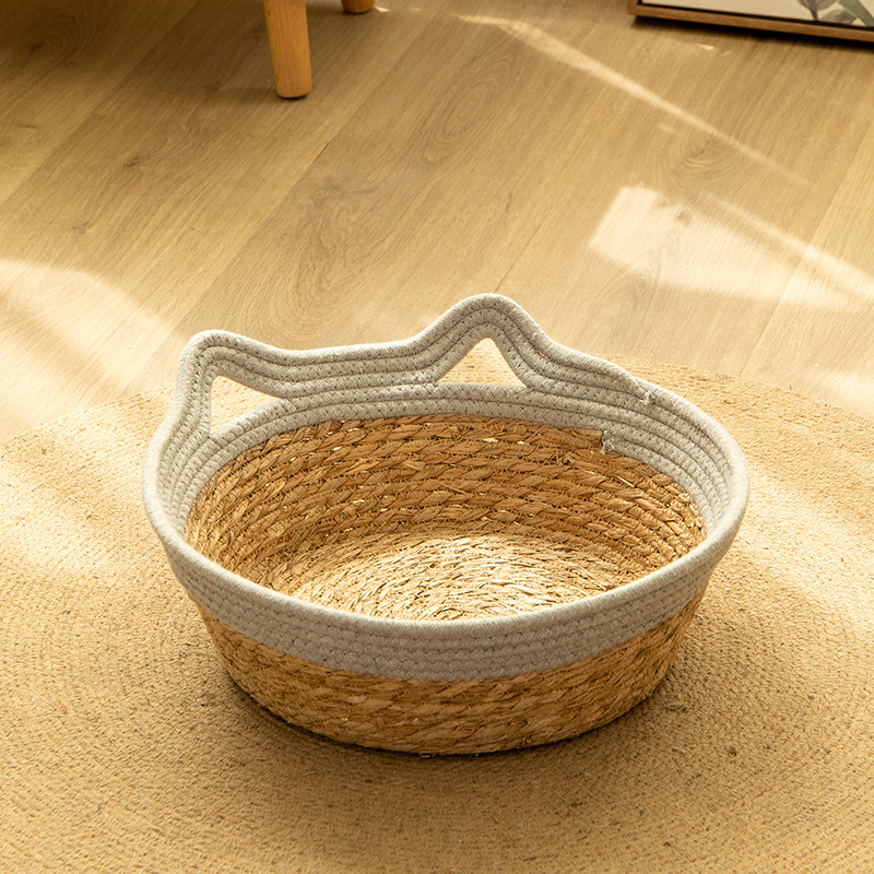 Gray cattail basket