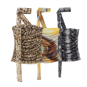 Set di gonna in rete leopardata Set di gilet con strascico a due pezzi da donna Set di due pezzi da donna - Product Image 3