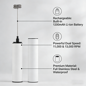 Montalatte Elettrico Ricaricabile USB a 2 Velocità Certificato CE per Caffè, Latte e Cappuccino - Product Image 3